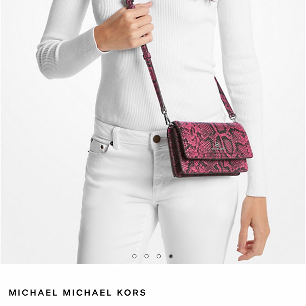 New Michael Kors Jet set Embossed, leather Crossbody bag. #2